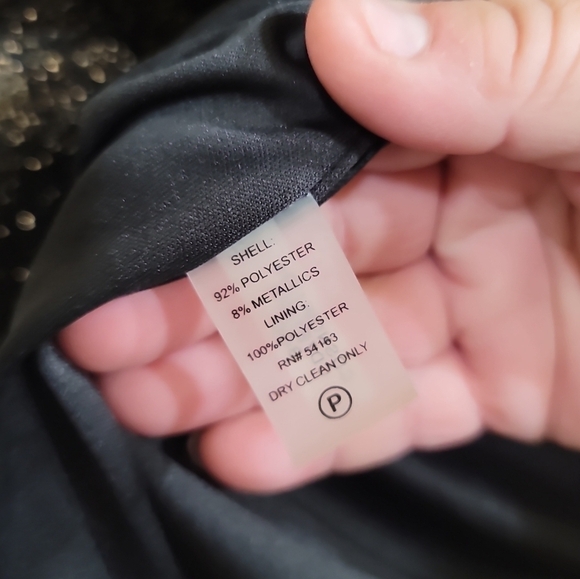 NWT Calvin Klein Brocade Flounce-Hem Sheath Dress 12 Gold Black Metallic Glamour - Picture 9 of 9